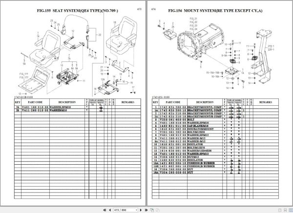 Iseki Tractor TG5470 Parts Catalog 1748 097 100 20 2