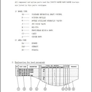 Iseki Tractor TG6370 TG6400H TG6490H Parst Catalog 1815 097 100 10 1 1