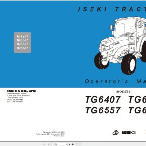 Iseki Tractor TG6407 TG6507 TG6557 TG6687 Operators Manual 1815 912 105 0 EN 1