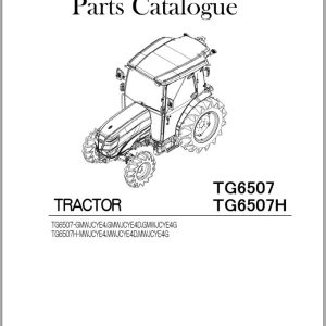 Iseki Tractor TG6507 TG6507H Parts Catalog 1816 097 100 0A 1
