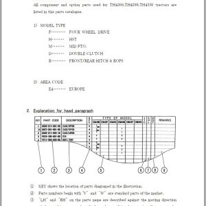 Iseki Tractor TH4260 TH4290 TH4330 Parts Catalog 1740 097 110 00 1