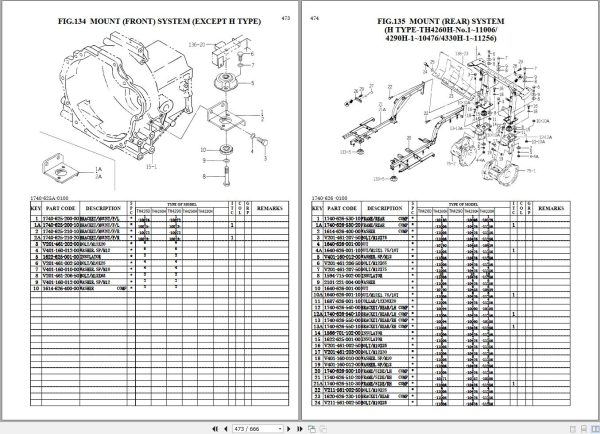 Iseki Tractor TH4260 TH4290 TH4330 Parts Catalog 1740 097 110 10 2