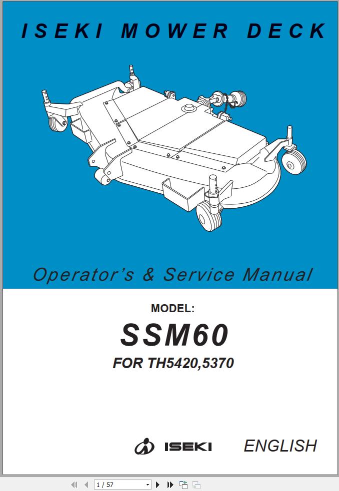 Iseki Tractor TH5370H TH5420H Operators Manual 1