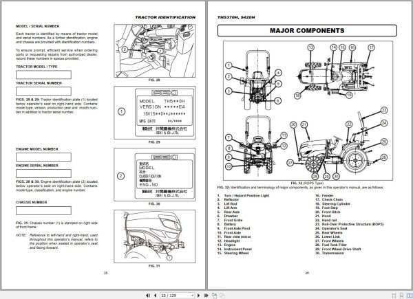 Iseki Tractor TH5370H TH5420H Operators Manual 2