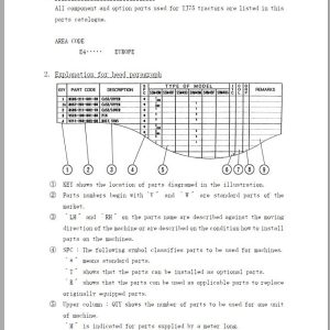 Iseki Tractor TJ75 Parts Catalog 1781 097 100 00 1