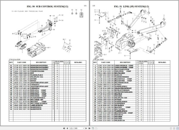 Iseki Tractor TJ75 Parts Catalog 1781 097 100 00 2