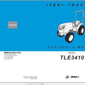 Iseki Tractor TLE3410 Operators Manual 1834 912 103 1A EN 1