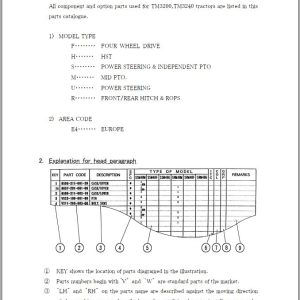 Iseki Tractor TM3200 TM3240 Parts Catalog 1750 097 100 00 1