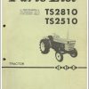 Iseki Tractor TS2810 TS2510 Parts List 1400 099 0090 0 1