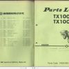 Iseki Tractor TX1000 TX1000F Parts List 1400 099 007 00 1