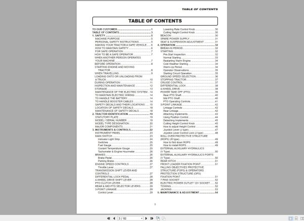 Iseki Tractor TXGS24 Operators Manual 1845 921 101 1A EN 1