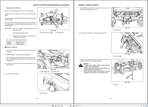 Iseki Zero Turn Mower SZ330 Operators Manual and Diagram 3