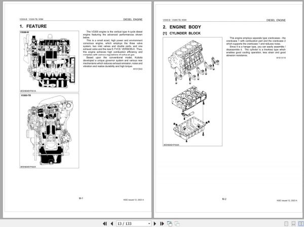 Kubota Diesel Engine V3300 B V3300 TB Workshop Manual 2