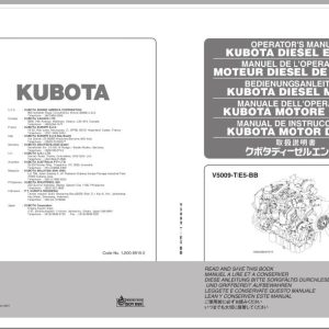 Kubota Diesel Engine V5009 TIE5 BB Operators Manual 1J600 8915 2 1 rotated
