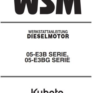Kubota Engine 05 E3B 05 E3BG Series Workshop Manual DE 1