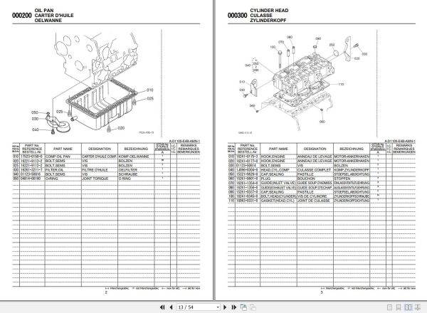 Kubota Engine D1105 E4B AMN 1 Illustrated Parts List 2