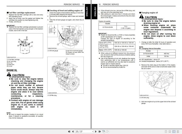 Kubota Engine D1703 M DI E4 Operators Manual and Wiring Diagram EN 2