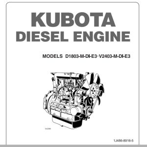 Kubota Engine D1803 M Dl E3 V2403 M Dl E3 Operators Manual and Wiring Diagram 1