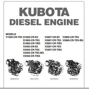 Kubota Engine V1505 CR TE5 to V3800 CR TE5 BG Operators Manual 1