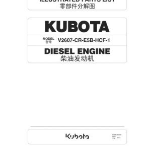 Kubota Engine V2607 CR E5B HCF 1 Parts List 2020 ZH 1