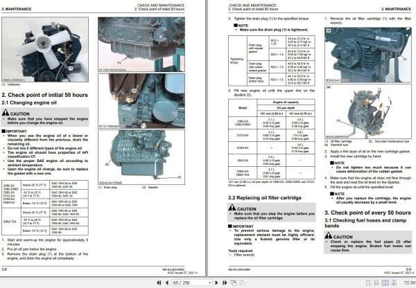 Kubota Engine Z482 E4 to D902 TE4 Workshop Manual EN 2