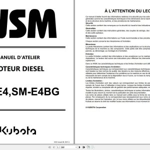 Kubota Engine Z482 E4 to D902 TE4 Workshop Manual FR 1
