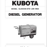 Kubota Generator GL6500S STD GL6500S LEB GL6500S MSA Parts Catalog 97899 41332 1