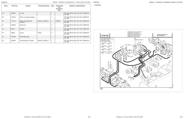 Manitou Telehandler MT 523 SB E2 USA Parts Catalog 547904 1