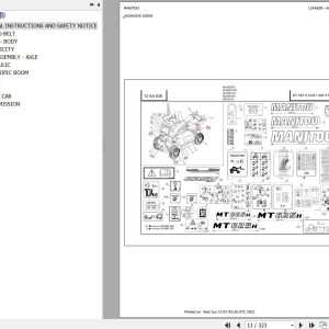 Manitou Telehandler MT 625 H EASY 49 K ST3A S1 Parts Catalog 647511