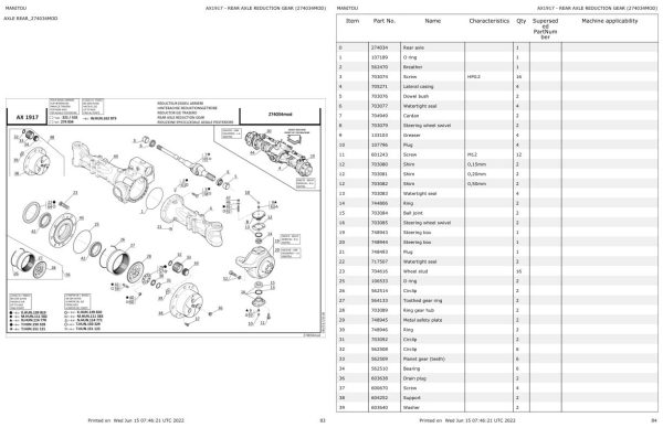 Manitou Telehandler MT 625 H EASY 49 K ST3A S1 Parts Catalog 647511 1