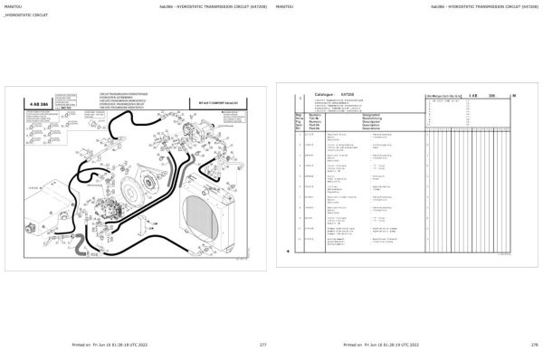 Manitou Telehandler MT 625 TURBO COMFORT S2 E3 Parts Catalog 647208 1