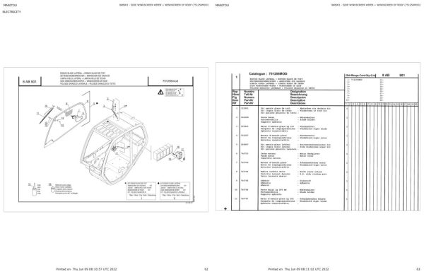 Manitou Telehandler MT 728 SC E2 Parts Catalog 547973 1