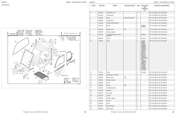 Manitou Telehandler MT 732 SB E2 Parts Catalog 547845 1
