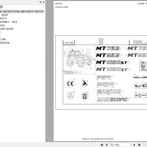 Manitou Telehandler MT 732 SE E3 Parts Catalog 647083