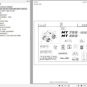 Manitou Telehandler MT 732 ST3B MT 932 ST3B Parts Catalog 647449