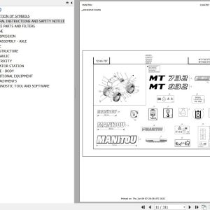 Manitou Telehandler MT 732 ST3B Parts Catalog 647449