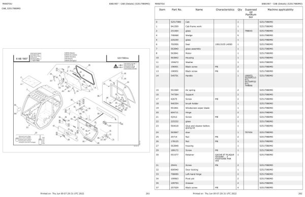 Manitou Telehandler MT 732 ST3B Parts Catalog 647449 1