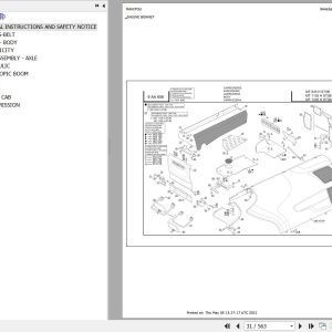 Manitou Telehandler MT 835 H ST3B to MT 1335 H ST3B Parts Catalog 647105