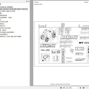 Manitou Telehandler MT 835 ST3B Parts Catalog 647104