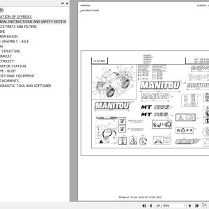 Manitou Telehandler MT 835 ST3B to MT 1335 ST3B Parts Catalog 647104