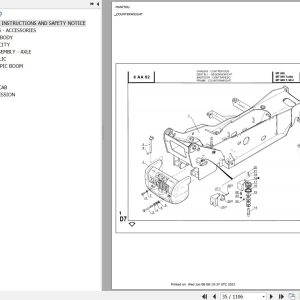 Manitou Telehandler MT 845 Parts Catalog 547107