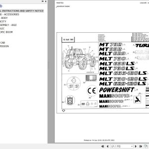 Manitou Telehandler MT 932 SA Parts Catalog 547785