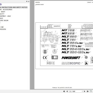 Manitou Telehandler MT 932 SB E2 Parts Catalog 547845