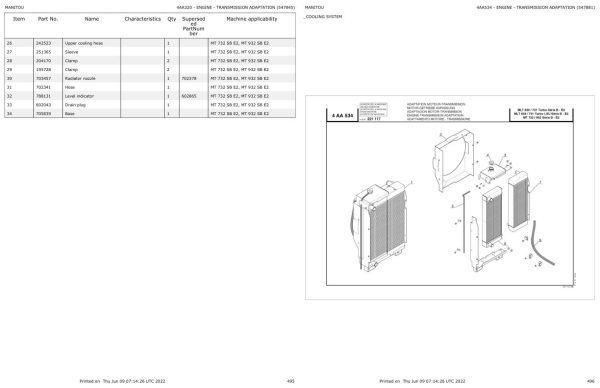 Manitou Telehandler MT 932 SB E2 Parts Catalog 547845 1