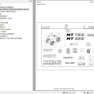 Manitou Telehandler MT 932 ST3B Parts Catalog 647449