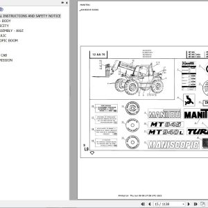 Manitou Telehandler MT 940 L TURBO MONO ULTRA Parts Catalog 547107