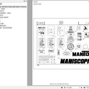 Manitou Telehandler MT 940 LAT Parts Catalog 547512