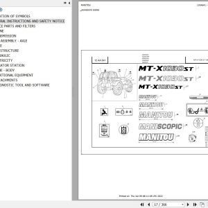 Manitou Telehandler MT X 1030 S TURBO S4 E3 Parts Catalog 647236