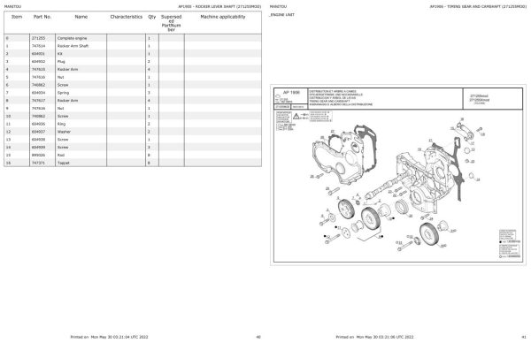Manitou Telehandler MT X 1030 S TURBO S5 E3 Parts Catalog 647185 1