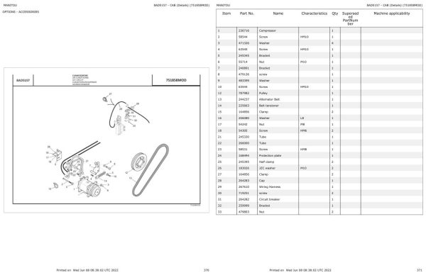 Manitou Telehandler MT X 1235 S TURBO S3 E3 Parts Catalog 648686 1